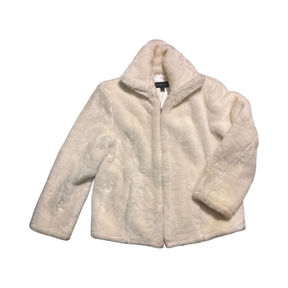 Braetan | Women’s Cream White Faux Fur Jacket Coat | Size Large